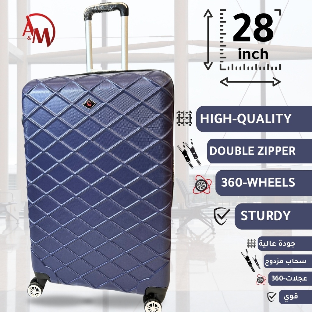 TRAVEL BAG DOUBLE ZIPPER LARGE "NAVY BLUE "/حقيبة سفر بسحاب مزدوج كبيرة "لون البحري"