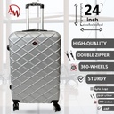 TRAVEL BAG DOUBLE ZIPPER MEDIUM "SILVER"/حقيبة سفر بسحاب مزدوج متوسطة "فضي