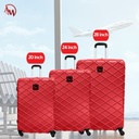 "RED" TRAVEL BAG SET OF 3 DIFFERENT SIZES DOUBLE ZIPPER /مجموعة حقائب السفر 3 احجام مختلفة (لون الاحمر ) مع سحاب مزدوج 