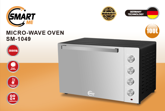 Smart Me Electric Oven 100.L -3 YEARS WARRANTY/ فرن كهربائي 100 لتر ضمان 3 سنوات 