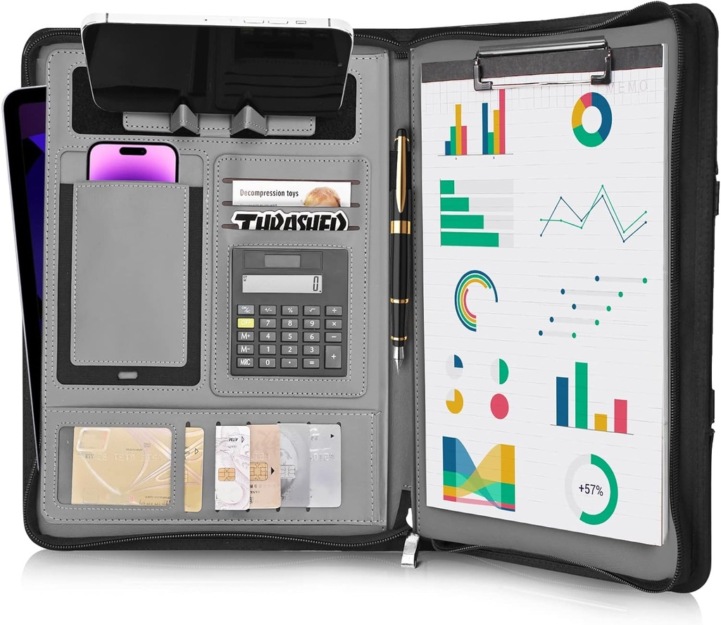 Leather Business Organizer Notepad Bag /حقيبة جلدية لتنظيم الأعمال ودفتر الملاحظات