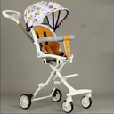 FOLDABLE TWO-WAY BABY STROLLER- WHITE/ عربة أطفال ثنائية الاتجاه قابلة للطي- ابيض  