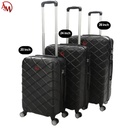 "BLACK" TRAVEL BAG SET OF 3 DIFFERENT SIZES DOUBLE ZIPPER /مجموعة حقائب السفر 3 احجام مختلفة (الاسود) مع سحاب مزدوج  