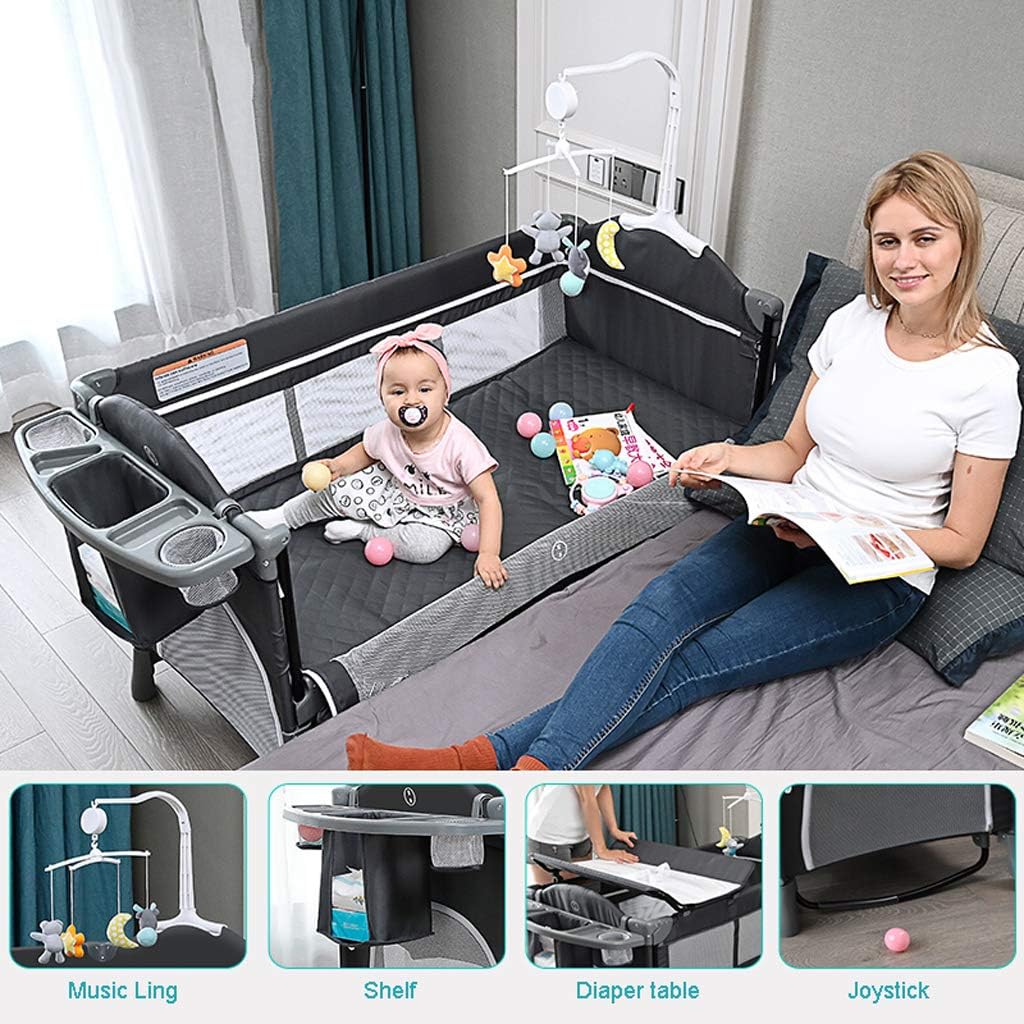 Portable Baby Bed, Foldable with Diaper Table/سرير أطفال قابل للحمل، قابل للطي مع طاولة حفاضات