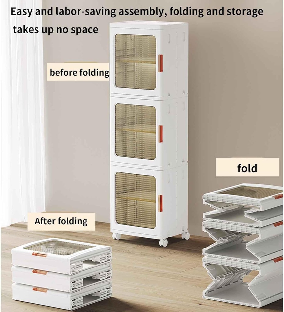 FOLDABLE STORAGE BOX 3-LAYER   37CM/ صندوق تخزين قابل للطي 3 رفوف37 سم