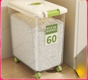 Rice Storage Container with Wheels 60L /حافظة تخزين الأرز بعجلات سعة 60 لترًا