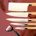 Wooden Kitchen Knives Set 6 PCs/طقم سكاكين مطبخ خشبي 6 قطع
