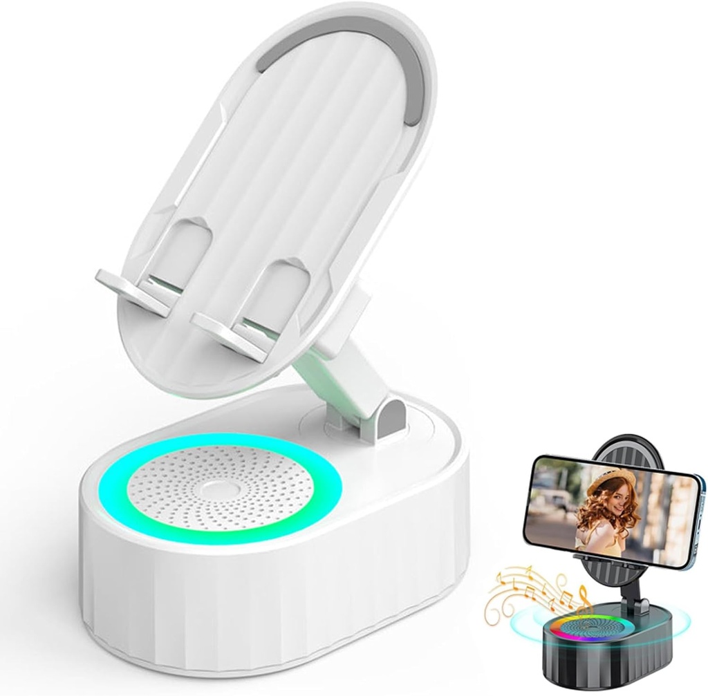 Mobile Stand with Wireless Bluetooth Speaker/حامل الهاتف مع مكبر صوت لاسلكي بتقنية البلوتوث