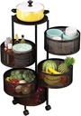 Rotating ALUMINIUM Kitchen rack 5-layer with wheels/رف مطبخ دوار من الألومنيوم مكون من 5 رفوف مع عجلات