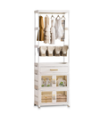 Long Clothes Rack with Drawers and Storage Cabinets 3 shelves/رف ملابس طويل مع أدراج تخزين 3 رفوف