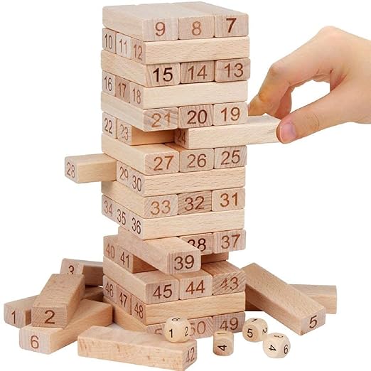 Jenga 54 Pieces Wooden Blocks / جينجا ٥٤ قطعة مكعبات خشبية 