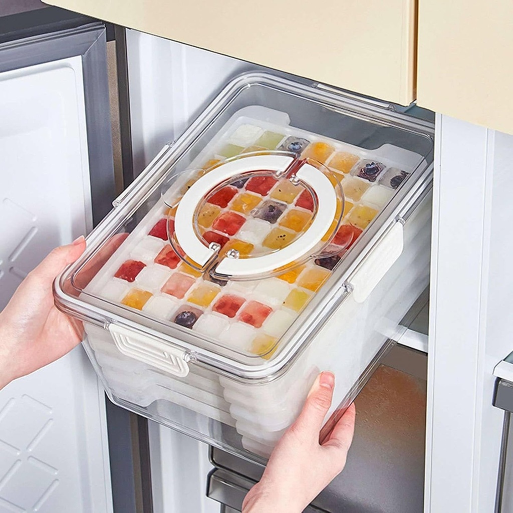ICE CUBE TRAY CONTAINER 3 LAYERS /علبة صينيات مكعبات الثلج 3 طبقات