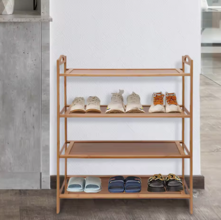  4-layer shoe rack 68*24*64/ رف أحذية خشبي  4 رفوف