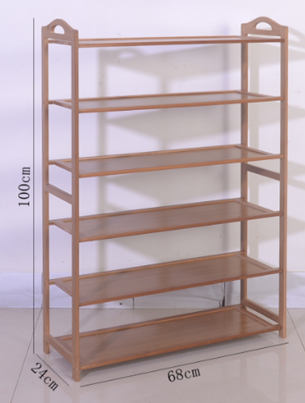 6-layer wooden shoe rack 68*24*100/ رف أحذية خشبي مكون من 6 طبقات