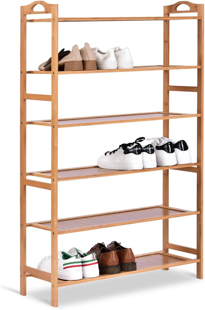 6-layer wooden shoe rack 68*24*100/ رف أحذية خشبي 6 رفوف