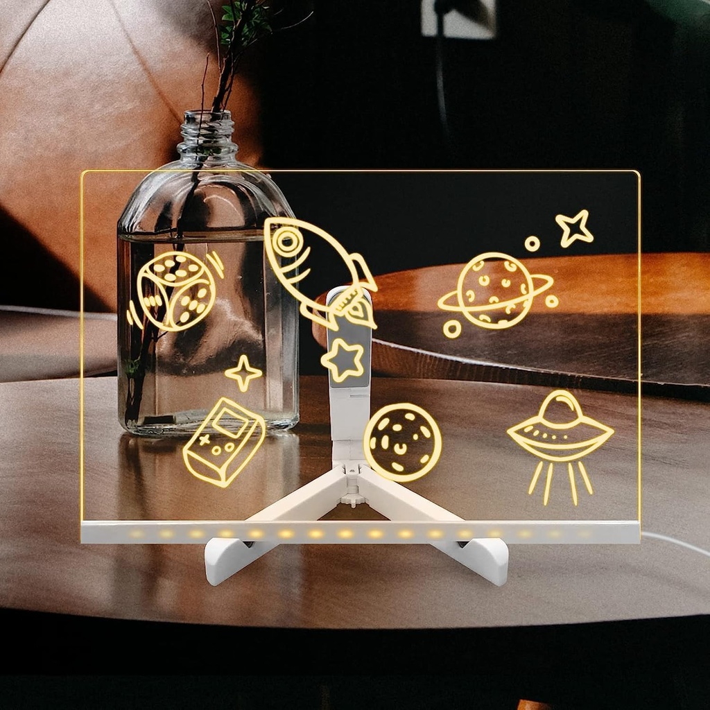 3D Acrylic Drawing Board with LED Light 30x20cm/ لوحة رسم اكريليك ثلاثية الابعاد مع اضاءة LED 