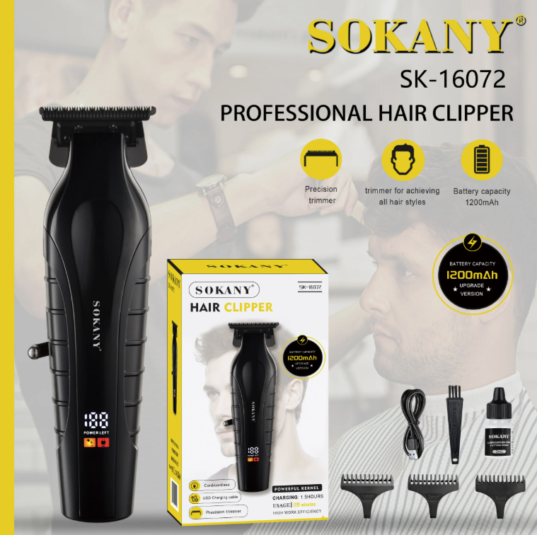 SOKANY Professional Rechargeable Hair Trimmer /ماكينة حلاقة الشعر الاحترافية القابلة لإعادة الشحن من سوكاني