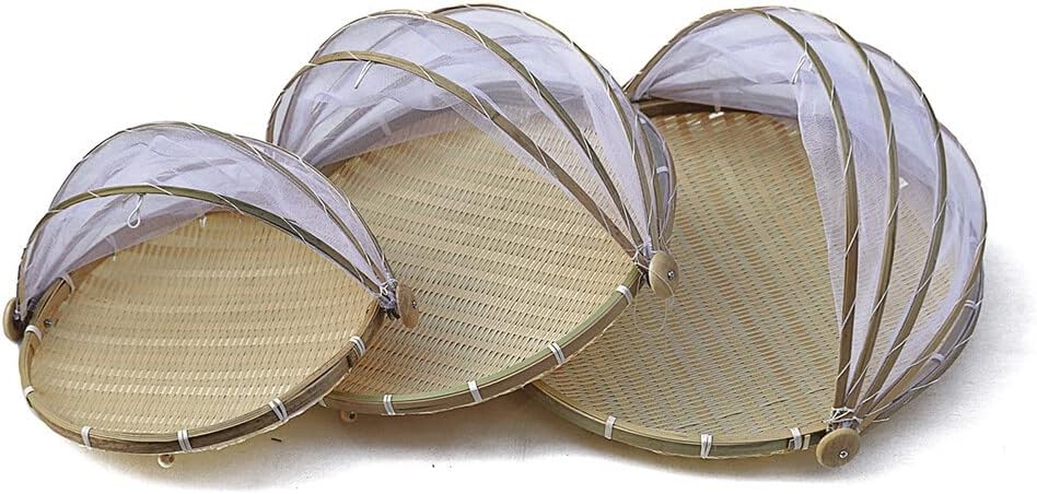 BAMBOO FOOD COVER SET 3 PCs /مجموعة أغطية طعام من الخيزران، 3 قطع