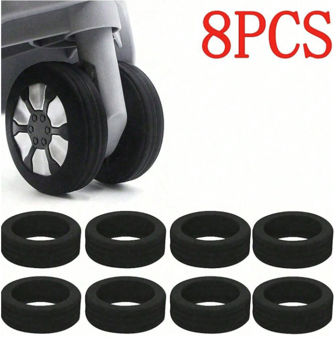 8 Pcs Luggage Wheel Protection Cover /8 قطع من أغطية حماية عجلات الأمتعة