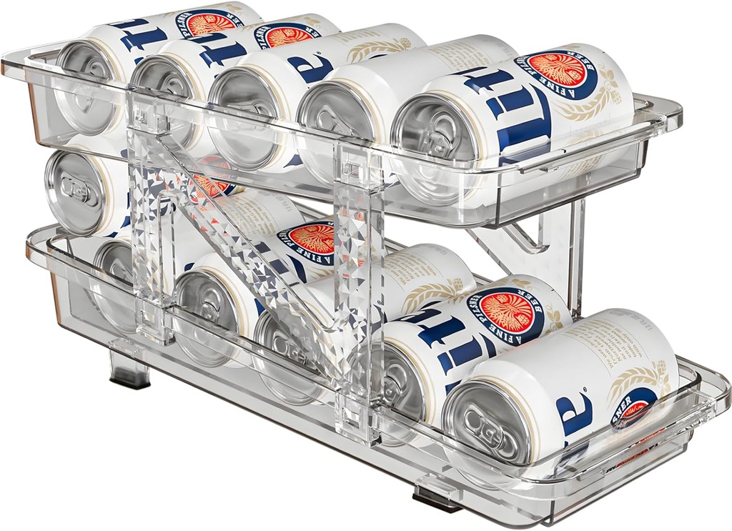 Extendable Can Organizer Dispenser for Refrigerator 15-23.5cm /منظم علب المشروبات للثلاجة قابل للتمديد