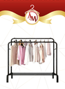  604 A&M CLOTHES DOUBLE HANGERS, 1 SHELF/علاقة ملابس مزدوجة، رف واحد 