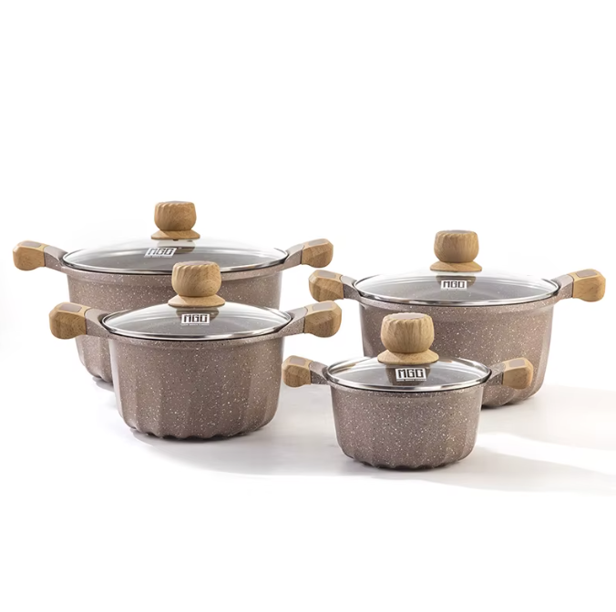 8pcs French Cooking Set size:16/20/24/28cm /مجموعة أدوات الطبخ الفرنسية 8 قطع