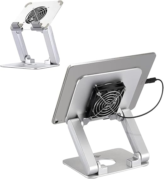 Tablet Stand with Cooling Fan for/ستاند الايباد مع مروحة تبريد
