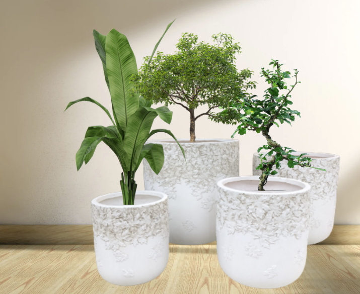 Antique Plant Pots Set 4Pcs /مجموعة أواني نباتات عتيقة مكونة من 4 قطع