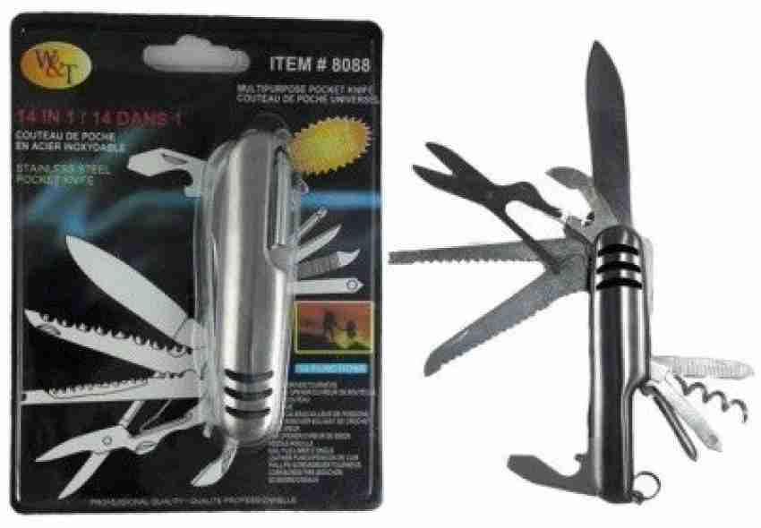 STANLESS STEEL POCKET KNIFE 11 IN 1 /سكين جيب من الفولاذ المقاوم للصدأ 11 في 1