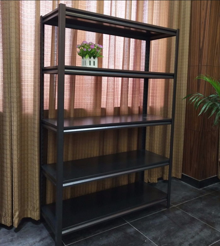 90*45 double column wooden shelves black