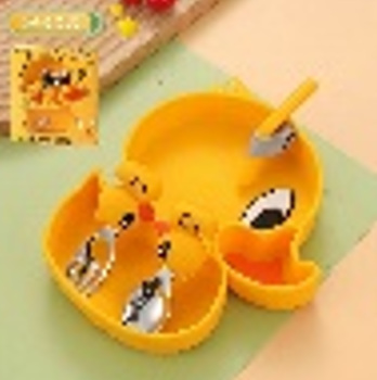 Little duck silicone / طقم الأكل ( بطة )