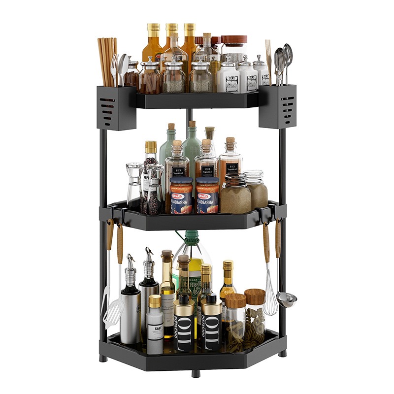 Kitchen Corner Rack Organizer 3 layers/منظم رفوف زاوية المطبخ بثلاث طبقات