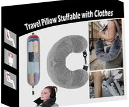 U-Shaped Travel Pillow Can Be Stuffed with Clothes /وسادة سفر على شكل حرف U يمكن حشوها بالملابس