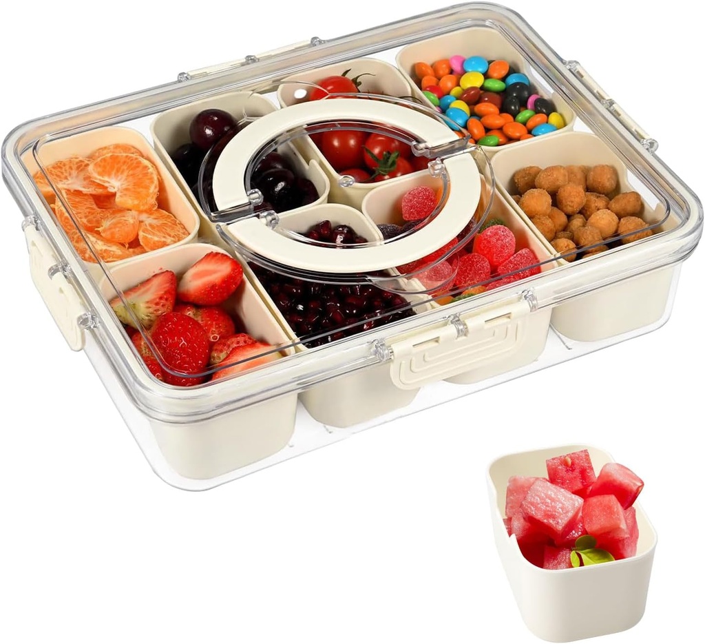  8-compartment portable snack container, or Spice Grid/علبة وجبات خفيفة محمولة بثمانية أقسام، أو شبكة توابل