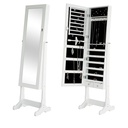 Wooden Mirror Jewelry Storage Cabinet With Shelves/مرآة تخزين مجوهرات خشبية مزودة بأرفف