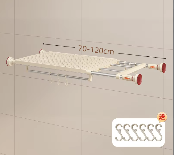 Expandable Stainless Steel Wall-Mounted Storage Rack 70-120 CM/رف تخزين جداري قابل للتمديد مصنوع من الفولاذ المقاوم للصدأ