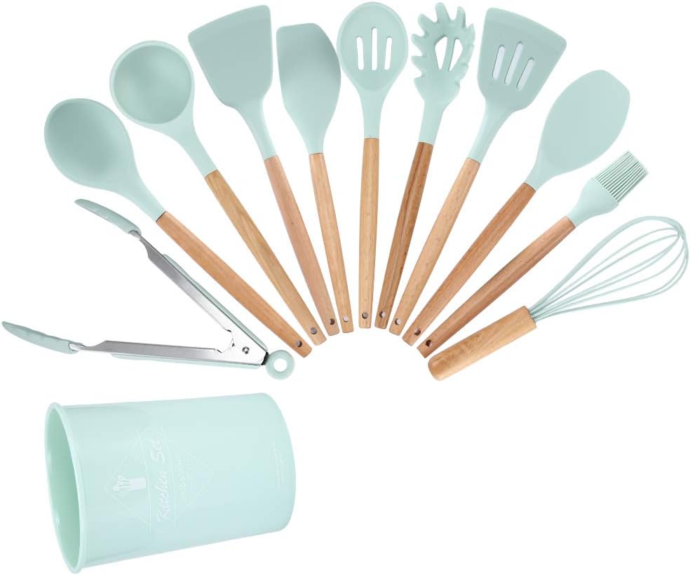 12-piece silicone kitchen utensil set/طقم أدوات مطبخ من السيليكون مكون من 12 قطعة