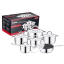 12PC stainless steel cookware set/طقم أواني طهي من الفولاذ المقاوم للصدأ مكون من 12 قطعة