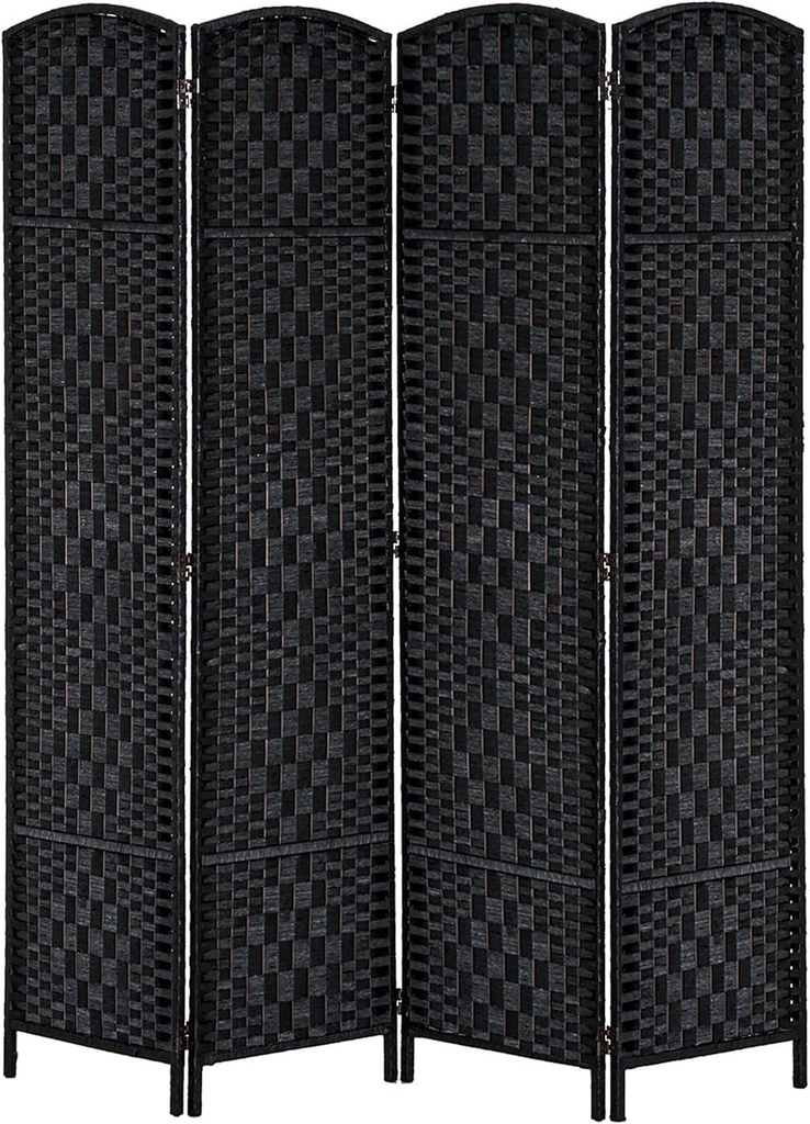 Black Room Divider Folding Privacy Screen/حاجز خصوصية قابل للطي للغرف باللون الأسود
