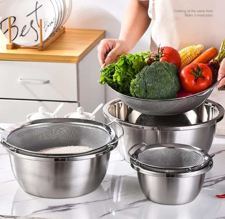6PSC stainless steel food cleaning baskets.2/ 6 سلال تنظيف طعام من الفولاذ المقاوم للصدأ 