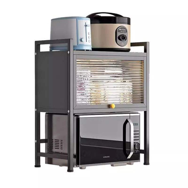 MICROWAVE OVEN SHELF BLACK/رف فرن الميكروويف أسود