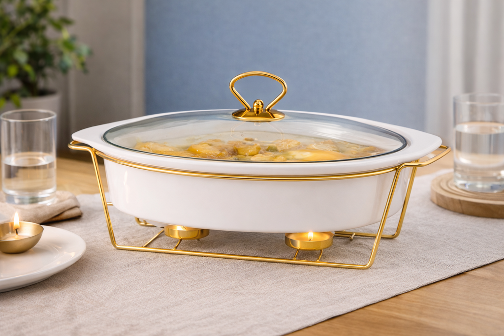 CERAMIC CHAFING DISH/طبق تقديم تسخية سيراميكي