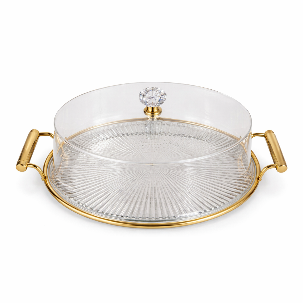 PLASTIC CAKE SERVING PLATE/طبق تقديم الكيك البلاستيكي