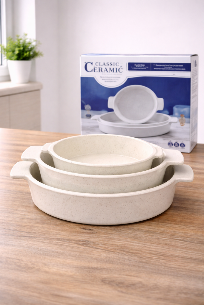 CERAMIC BAKEWARE 3PCs/اواني خبز سيراميكية