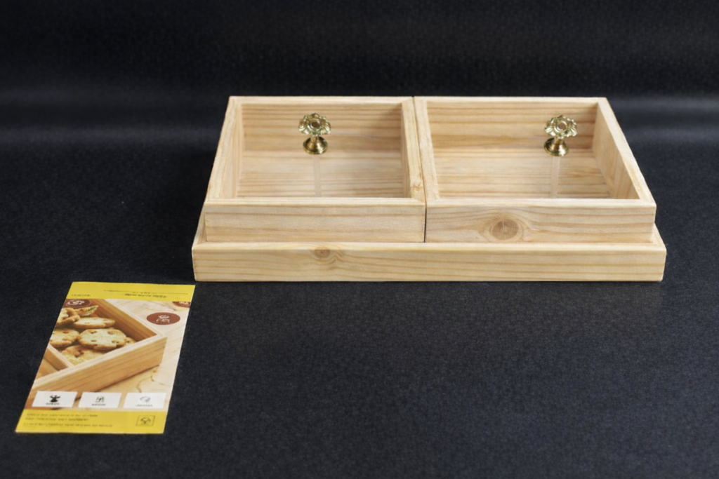KITCHEN DIVIDED BAMBOO BOX/صندوق من الخيزران مقسم للمطبخ