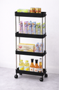 4-tier multifunctional storage rack with wheels /رف تخزين متعدد الوظائف بأربعة أرفف مزود بعجلات