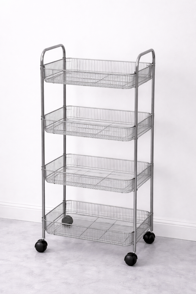 4 layer metal storage trolly/عربة تخزين معدنية بأربعة طبقات