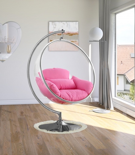 [AM-2856] Transparent bubble chair pink / كرسي الفقاعه الشفاف وردي