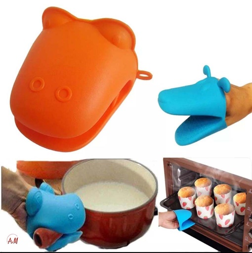 Kitchen Silicone Heat Resistant Gloves Clips/ قفازات مقاومة للحرارة من السيليكون