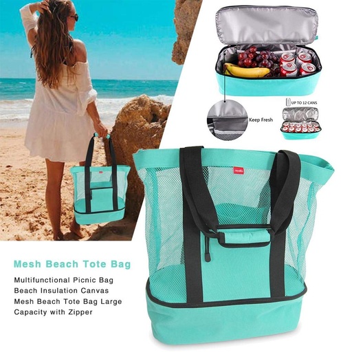 [AM-0217] MESH BEACH TOTE BAG/حقيبة الشاطئ